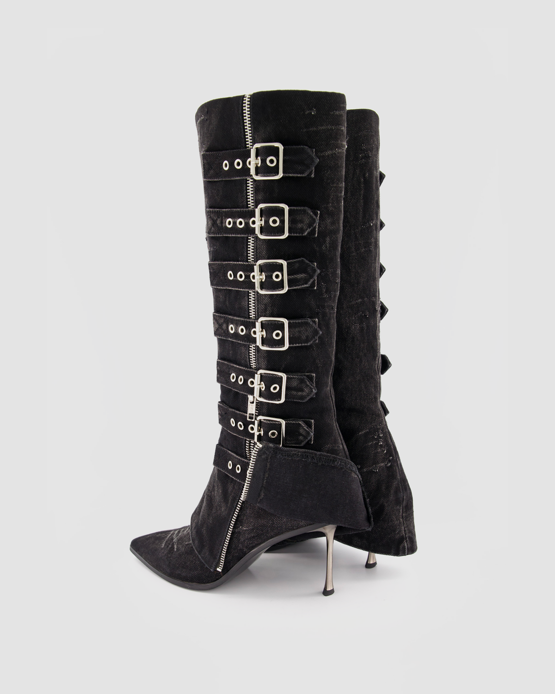 BLACK BUCKLE BOOTS