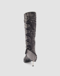 GREY BUCKLE BOOTS