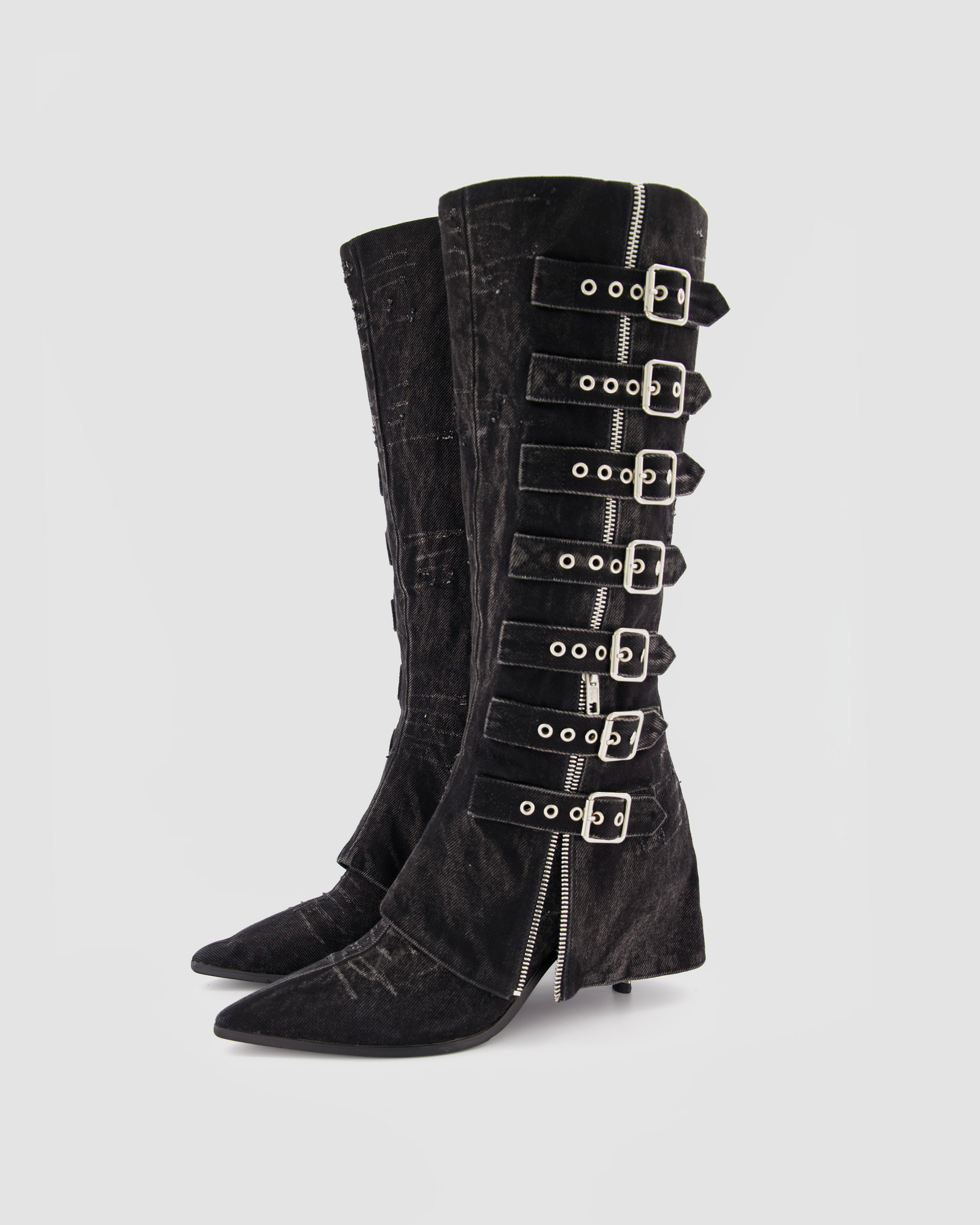 BLACK BUCKLE BOOTS