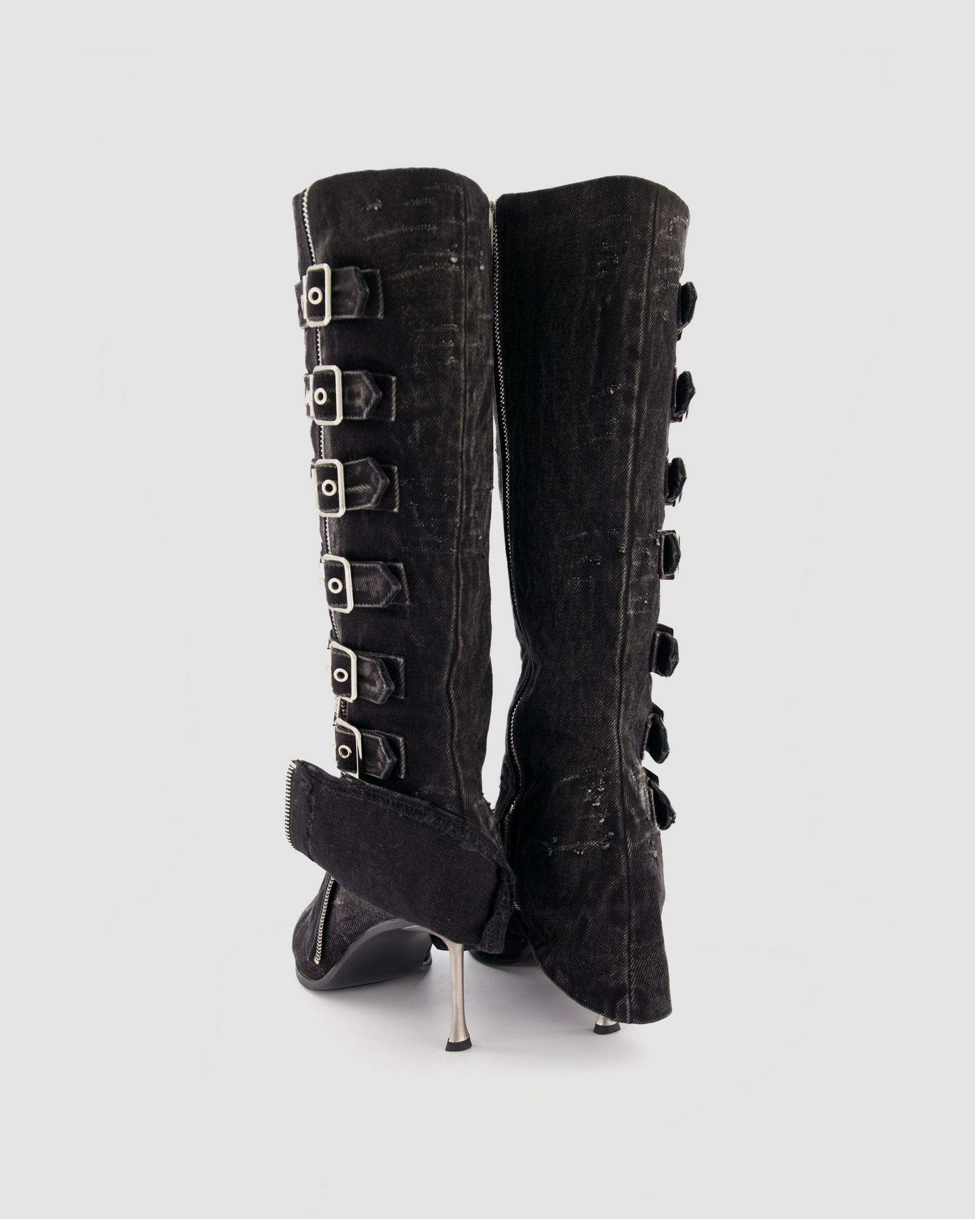 BLACK BUCKLE BOOTS