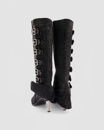 BLACK BUCKLE BOOTS
