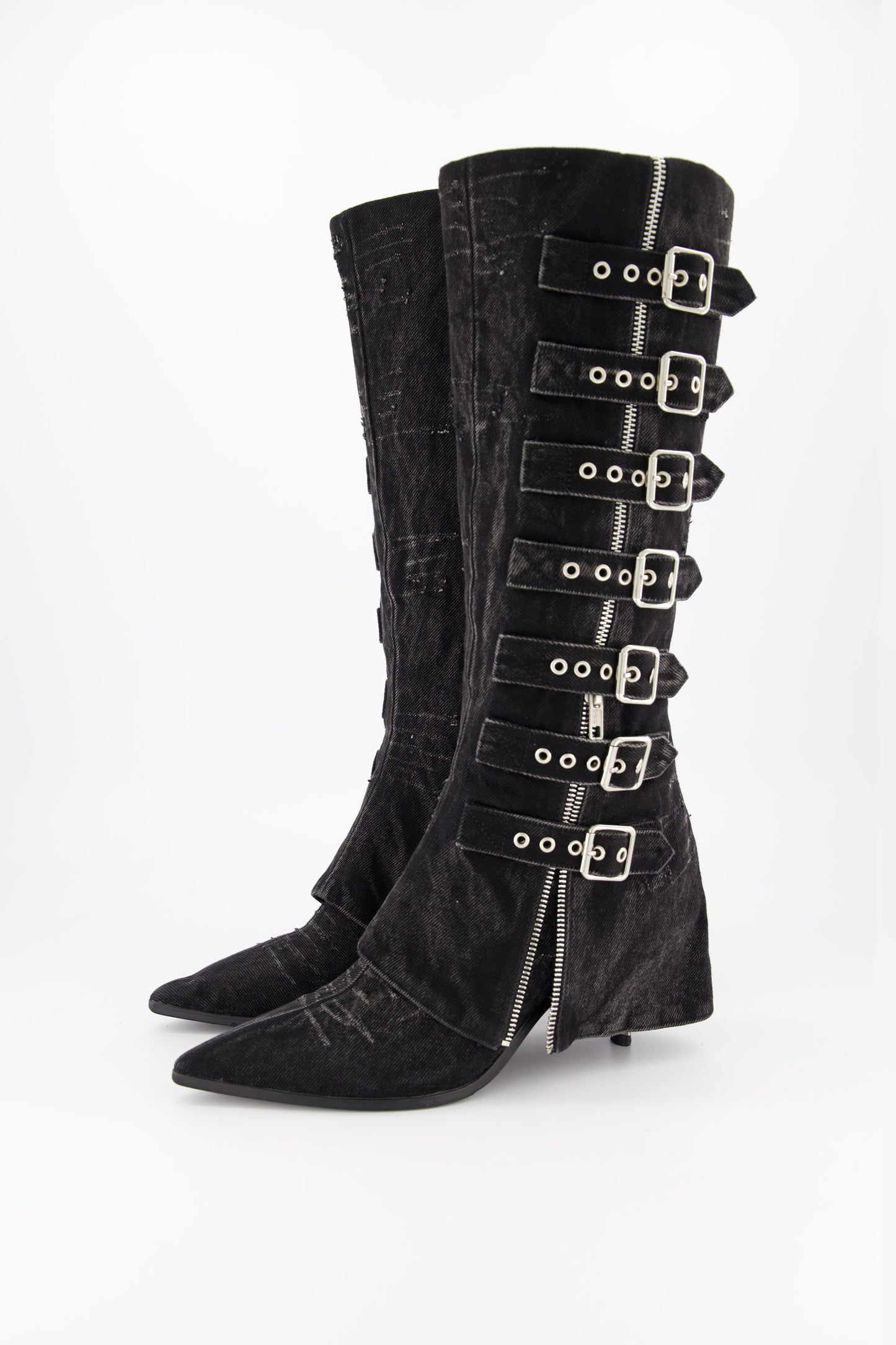 BLACK BUCKLE BOOTS